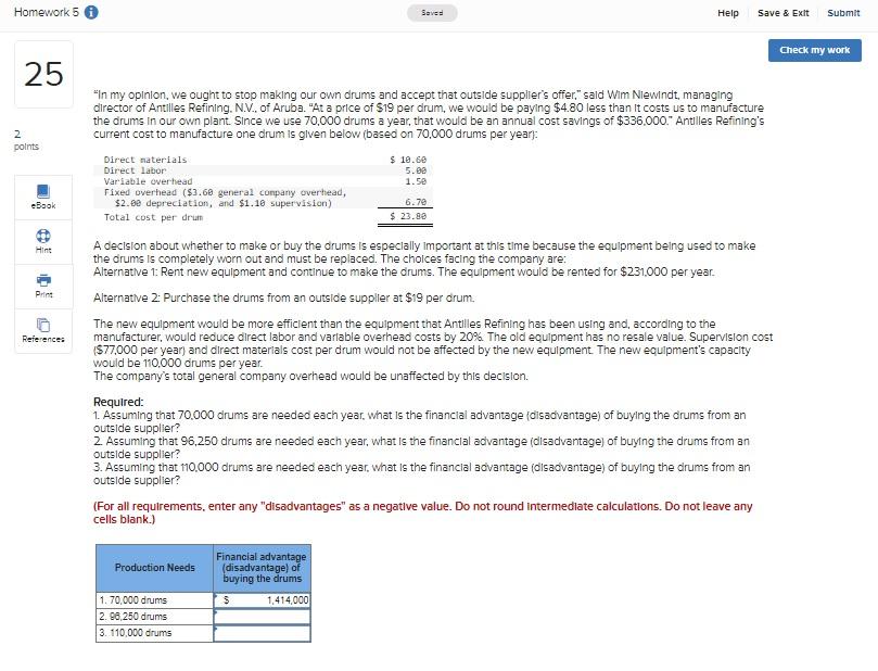 Homework 5 25 Saved Help Save & Exit Submit 2 points "In