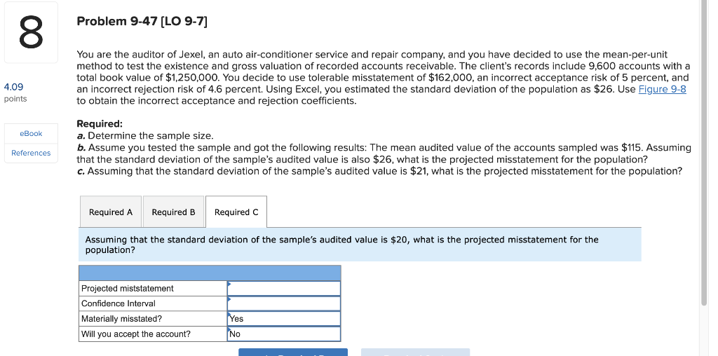 8 00 4.09 points eBook References Problem 9-47 [LO 9-7] You are