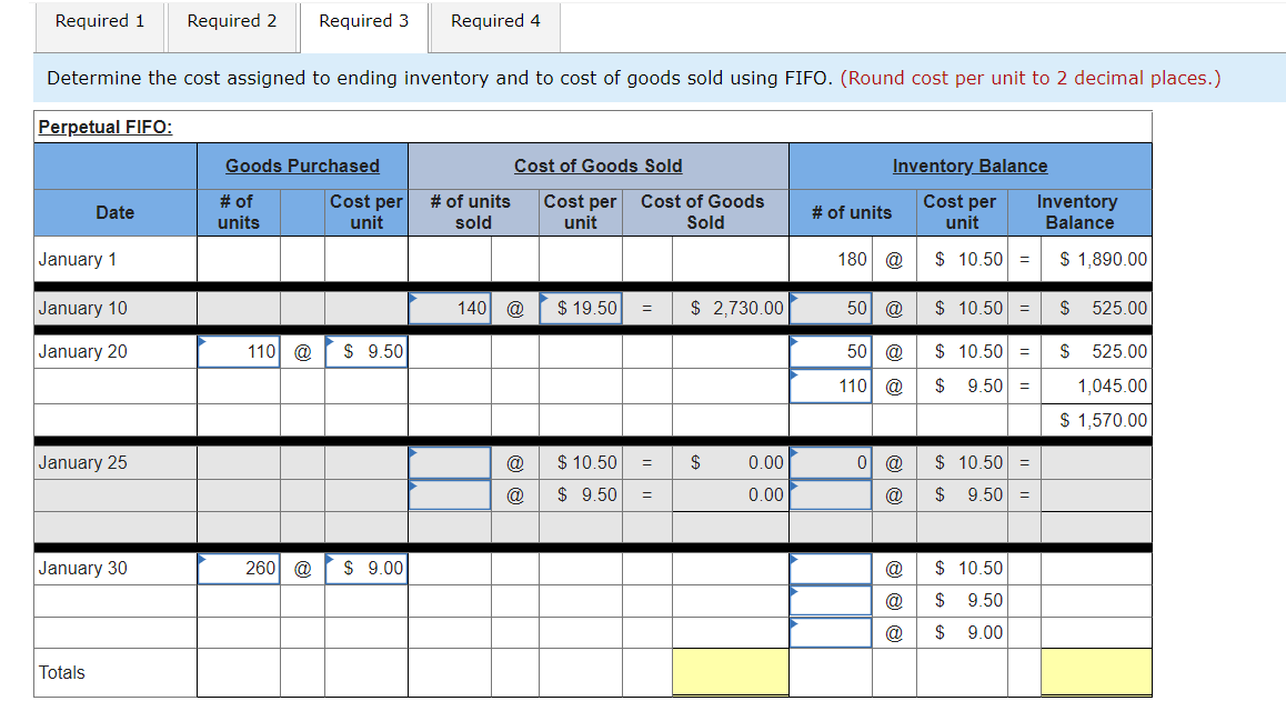 to ending inventory and to cost of goods sold using weighted average.