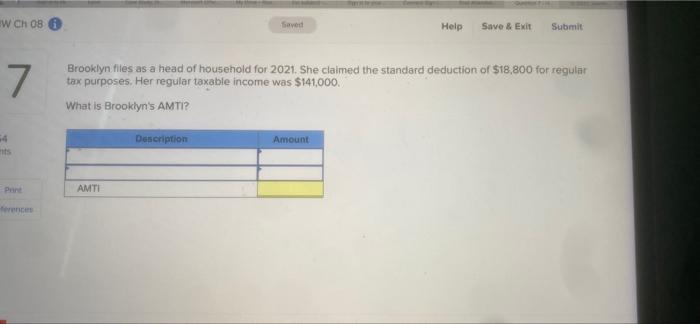of 2 [The following information applies to the questions displayed below:] In