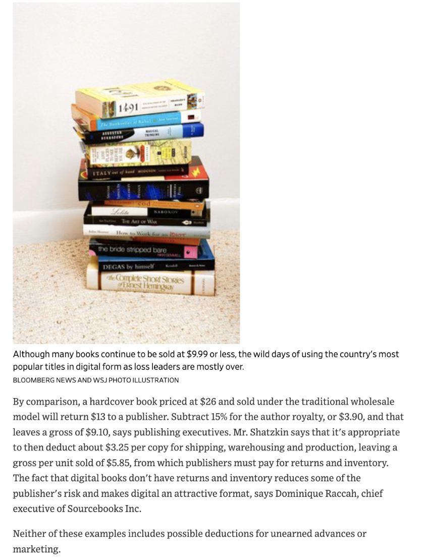 of operating leverage for the retailer? For the publisher?