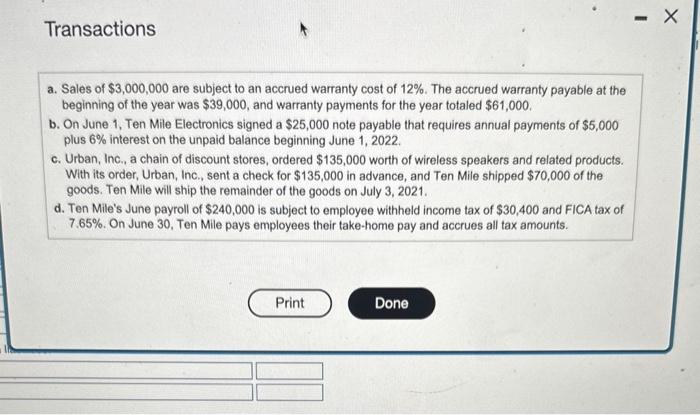 icon to view the transactions.) Requirement 1. Report these items on Ten