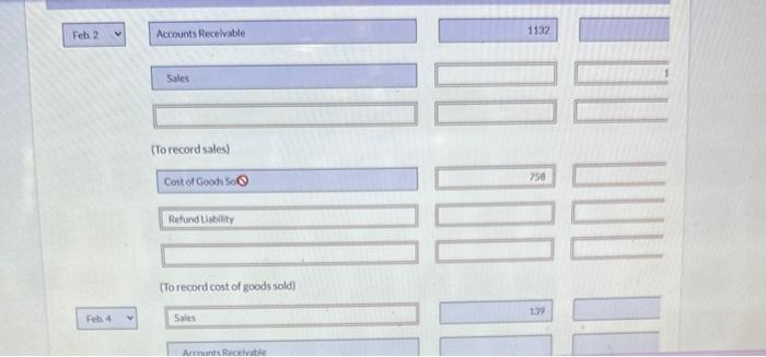rate of 8% and uses a perpetual inventory system. Feb. 2 Sold
