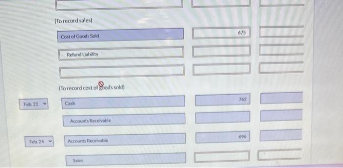 Point $85 and they were returned to inventory. Sold $762 of merchandise