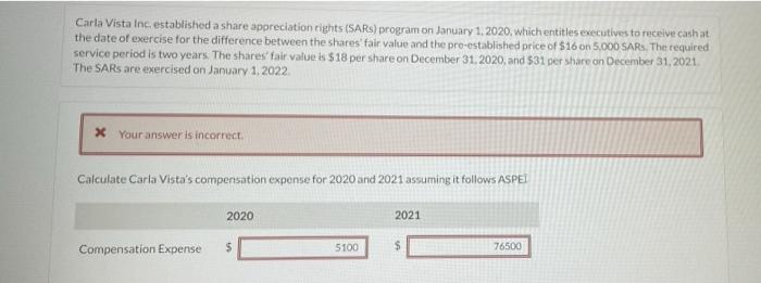 Carla Vista Inc. established a share appreciation rights (SARS) program on January