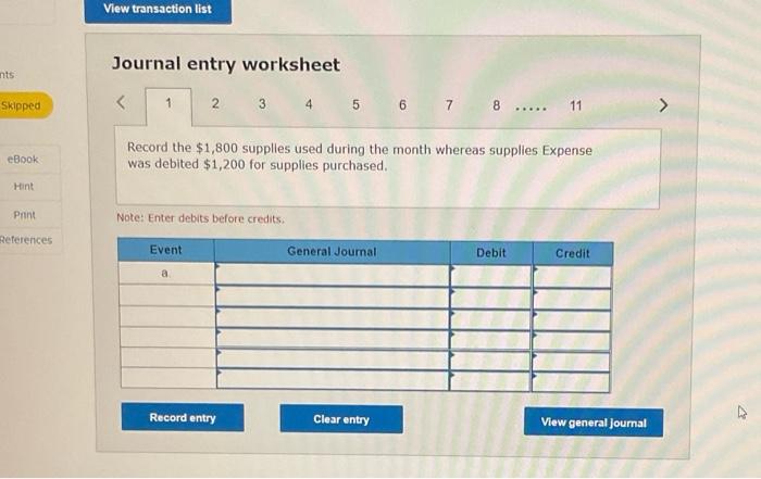 transaction entry or adjusting entry on the appropriate balance sheet category or