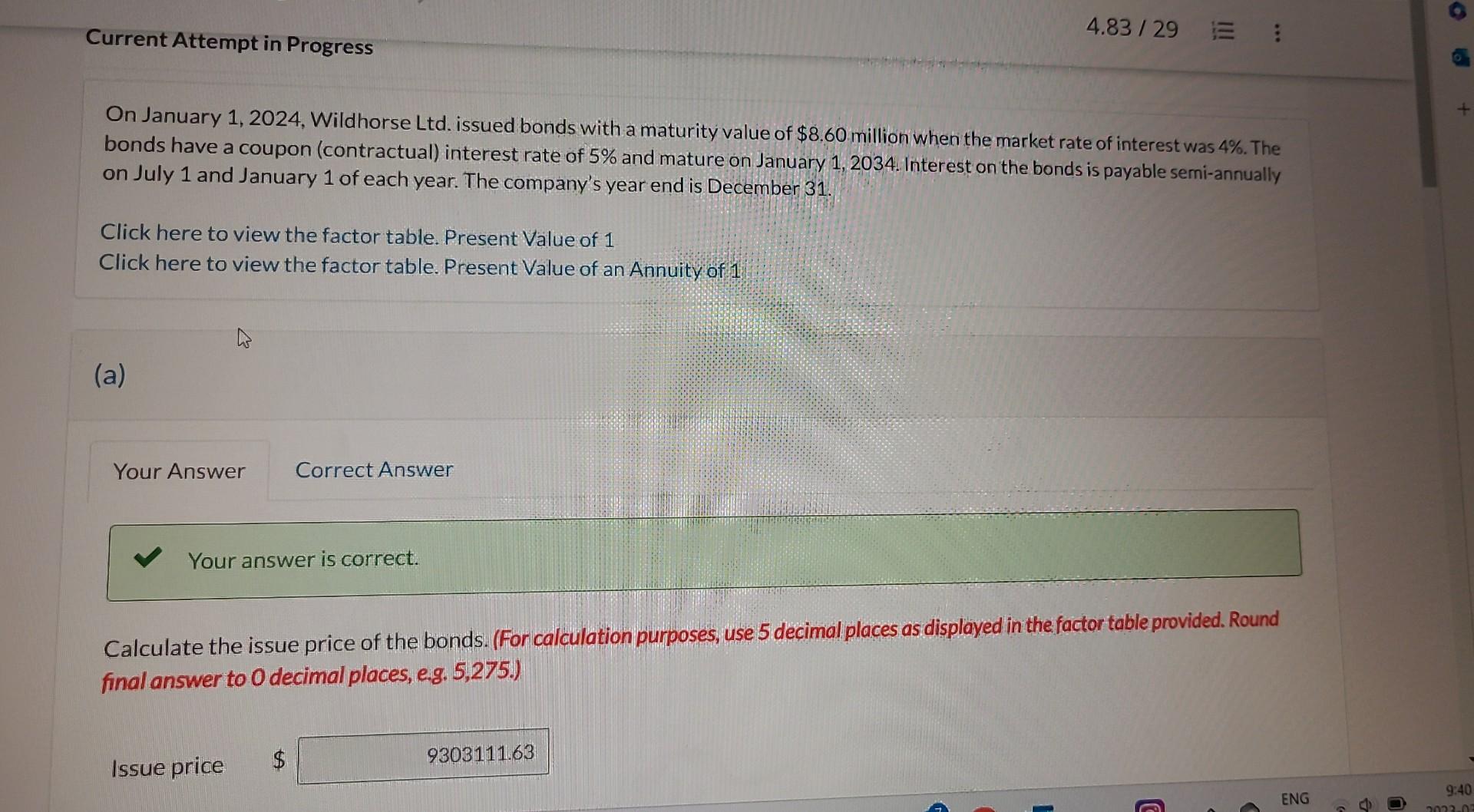 4.83/29 E ... Current Attempt in Progress On January 1, 2024, Wildhorse