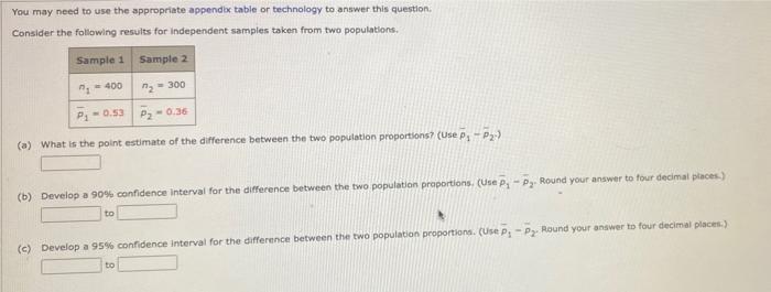 You may need to use the appropriate appendix table or technology to