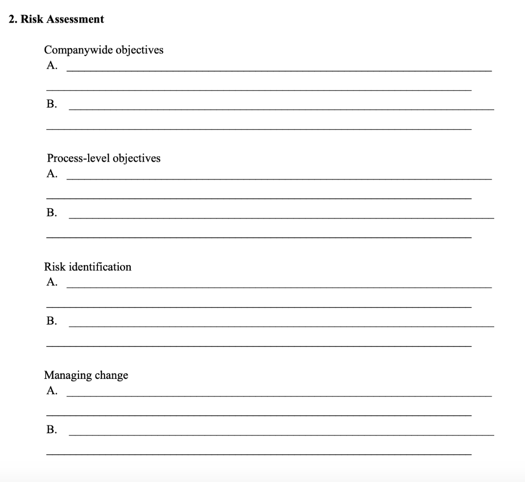 assignment is being used with permission from Internal Auditing Foundation (IIA). Directions: