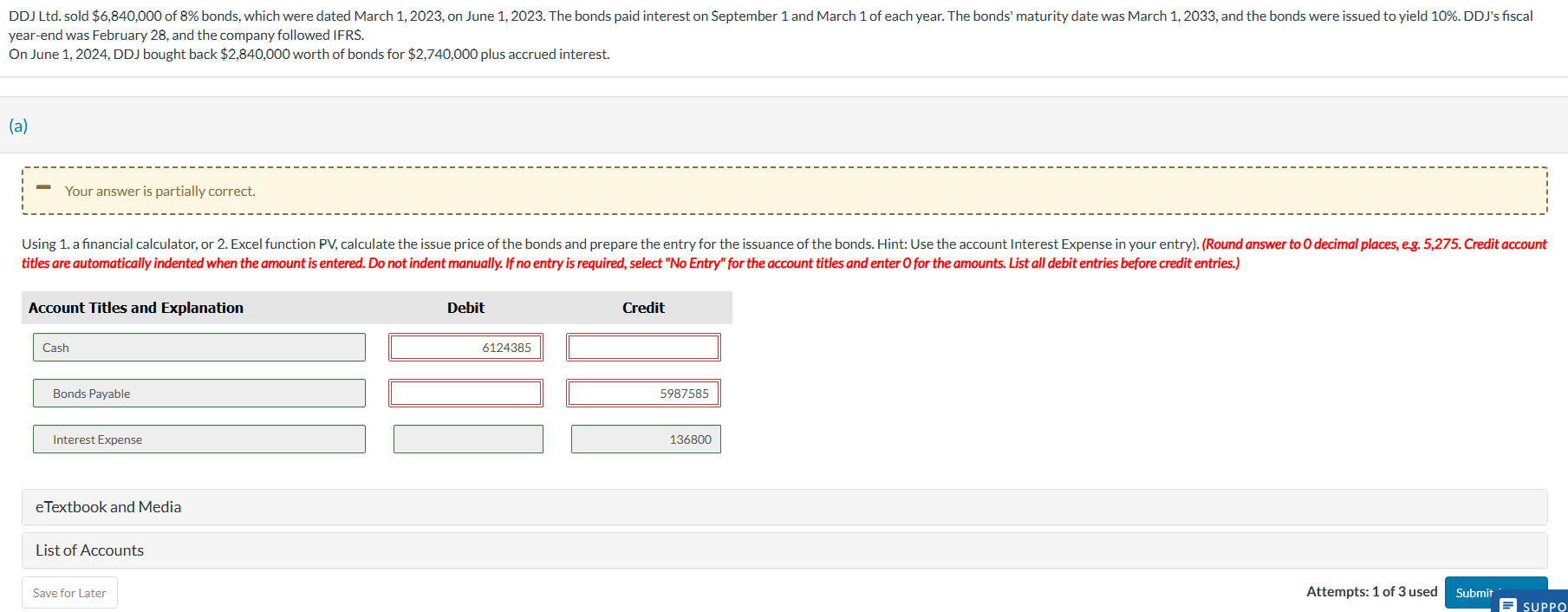 Solve for present value and do the journal entries. Use months of