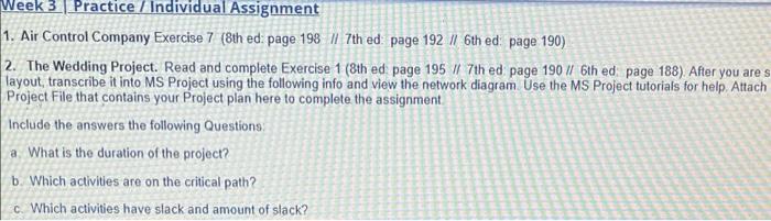 Week 3 Practice / Individual Assignment 1. Air Control Company Exercise 7