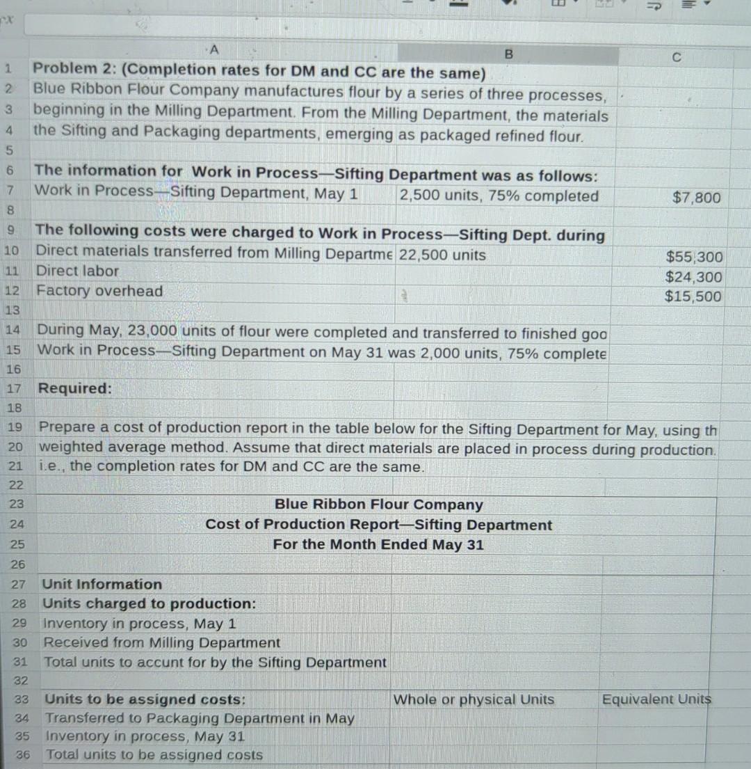 ex A B 1 2 3 4 5 Problem 2: (Completion rates