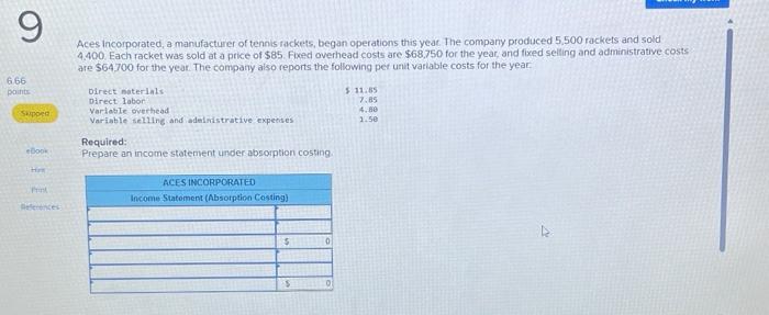  Aces Incorporated, a manufacturer of tennis rackets, began operations this year.