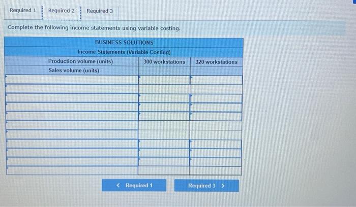 for 2021. The workstations' manufacturing costs include the following.