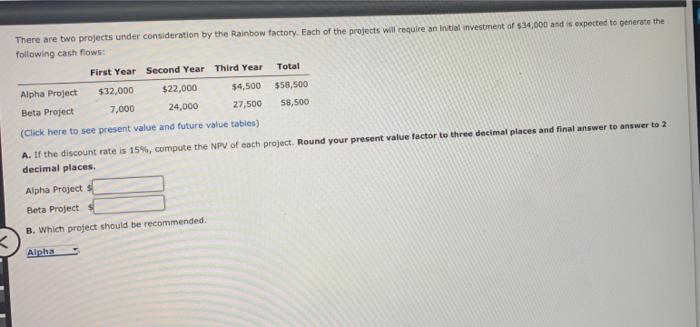 There are two projects under consideration by the Rainbow factory. Each of