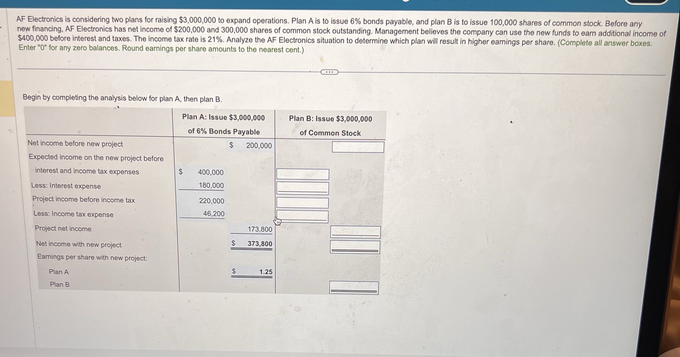 AF Electronics is considering two plans for raising $3,000,000 to expand operations.
