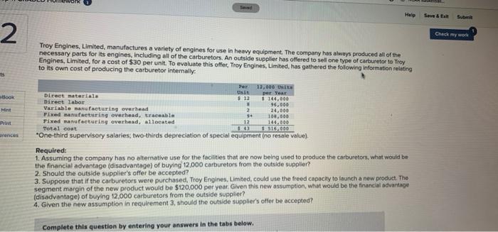 2 ts Seved Help Save & Exit Troy Engines, Limited, manufactures a