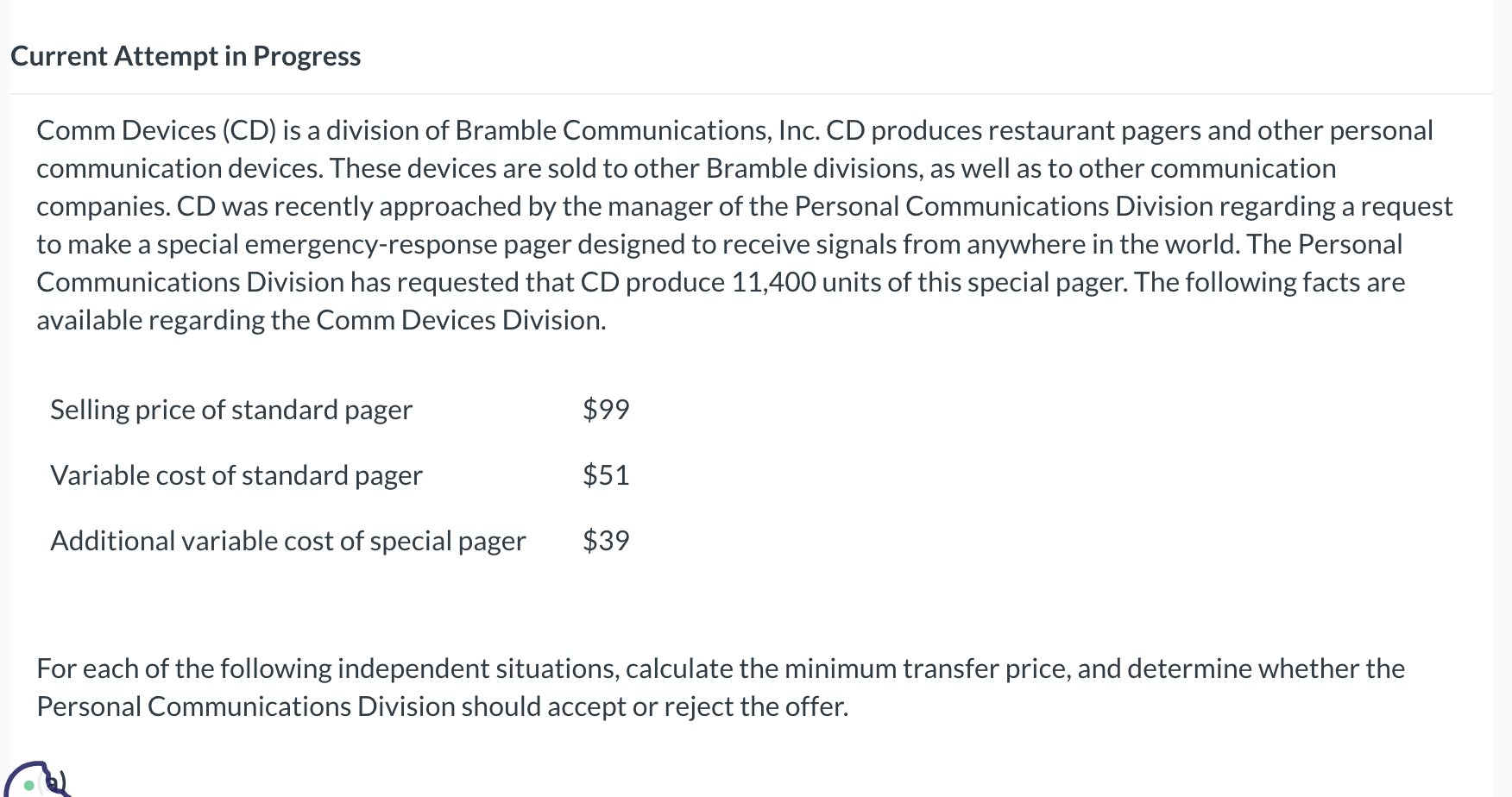 Current Attempt in Progress Comm Devices (CD) is a division of Bramble
