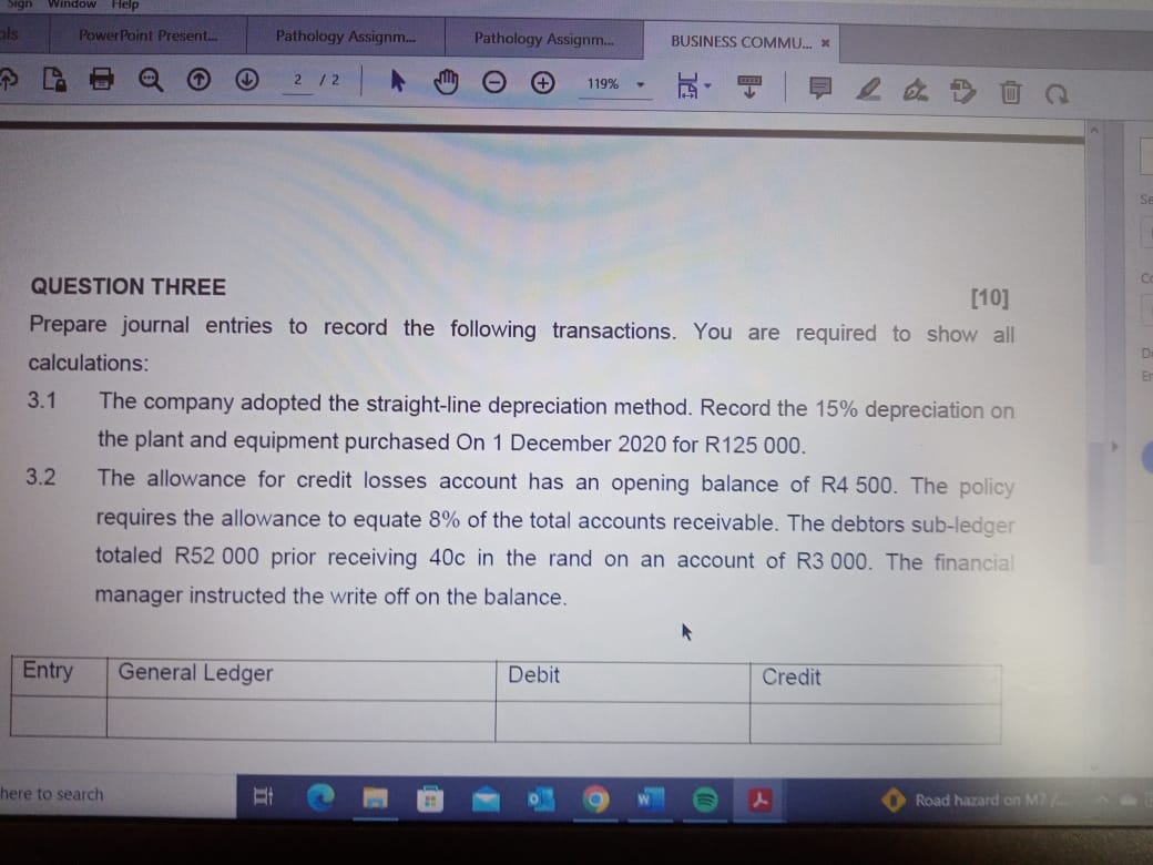 als Window Help Power Point Present... Pathology Assignm... Pathology Assignm... 2 /