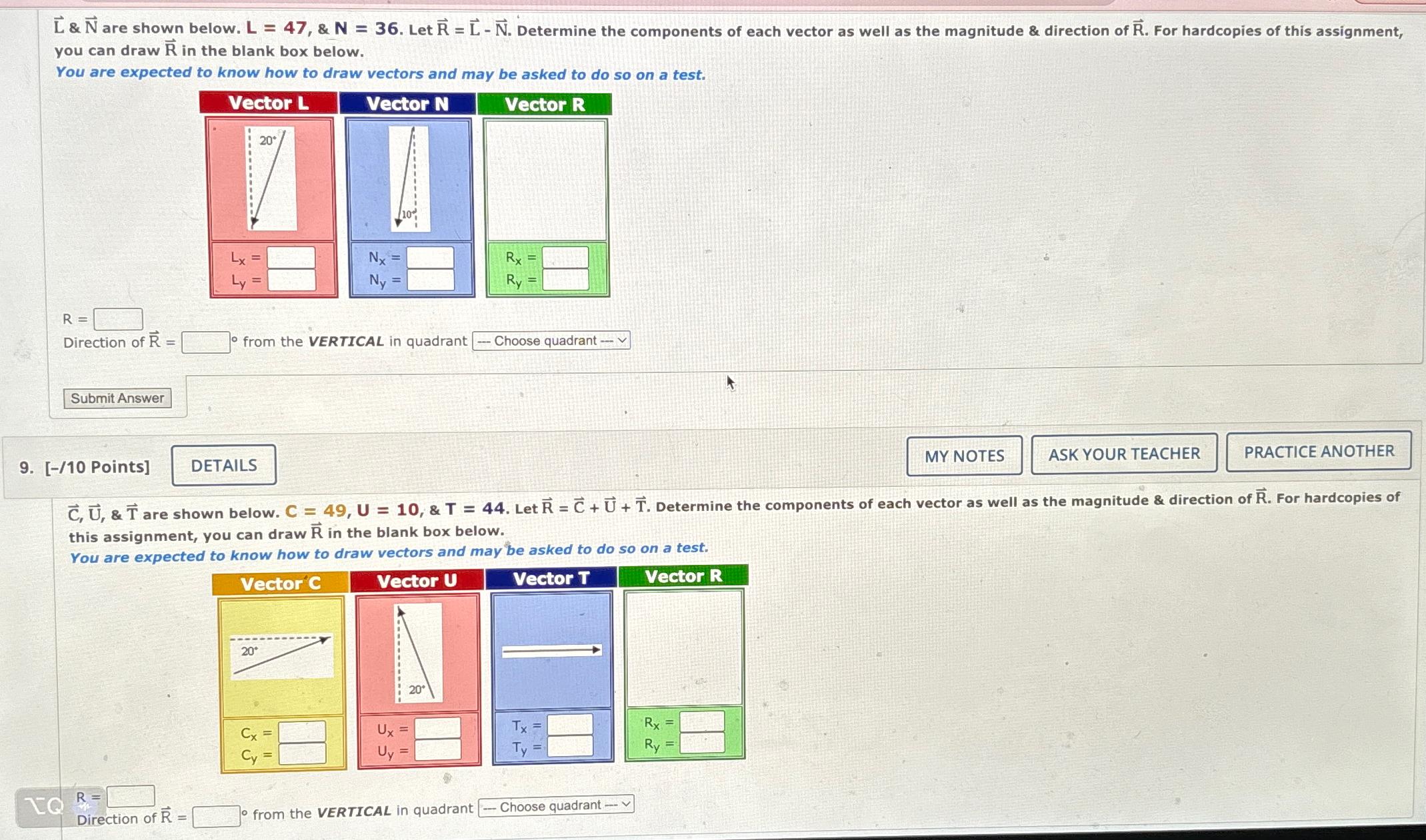 L&N are shown below. L = 47, & N = 36. Let