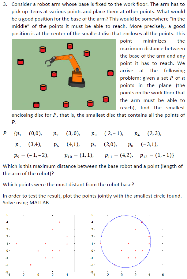 3. Consider a robot arm whose base is fixed to the work