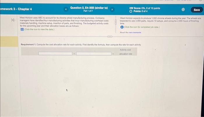 mework 3 - Chapter 4 Question 2, E4-35B (similar to) Part 1