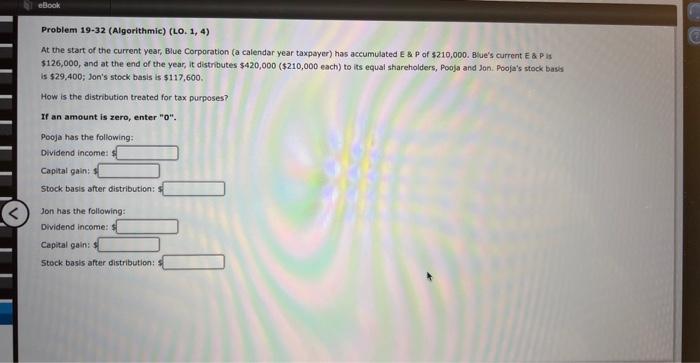 eBook Problem 19-32 (Algorithmic) (LO. 1, 4) At the start of the