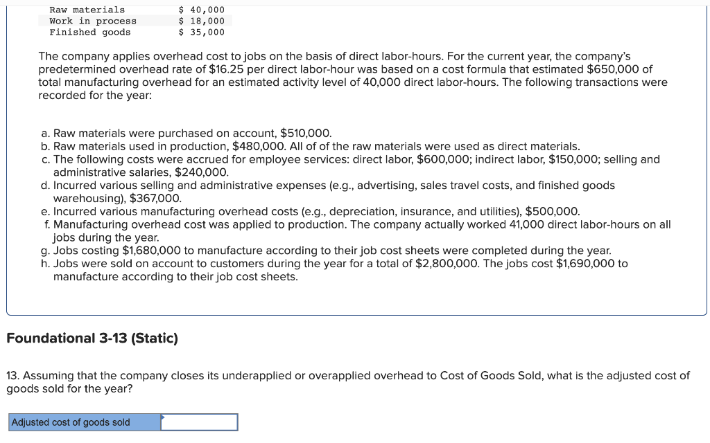 direct labor-hours. For the current year, the company's predetermined overhead rate of