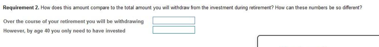 Requirement 2. How does this amount compare to the total amount you