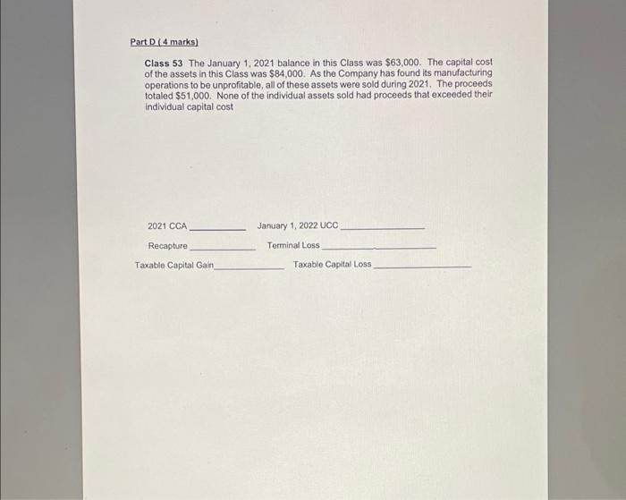 year and calculate the undepreciated capital cost (UCC) for each class of