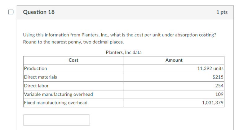 of 22,633 units of accessory products: direct materials, $79; direct labor, $127;