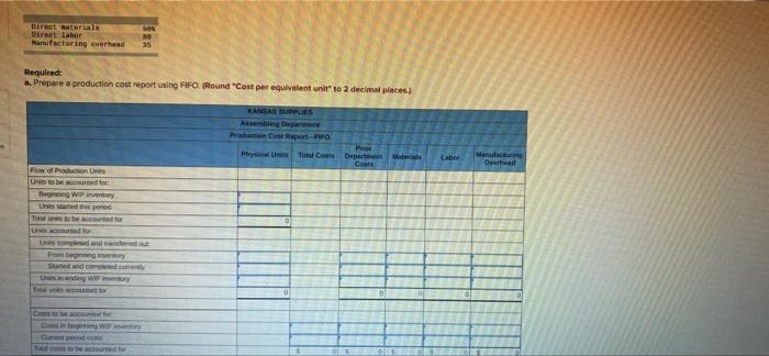 5) Kansas Supplies is a manufacturer of plastic parts that uses the