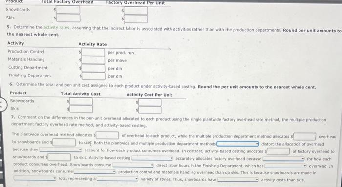 overhead incurred is as follows: Indirect labor Cutting Department $360,000 250,000 Finishing