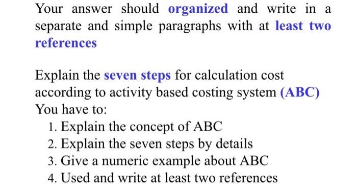 Your answer should organized and write in a separate and simple paragraphs