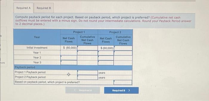 P1, P3 Gonzalez Company is considering two new projects with the following