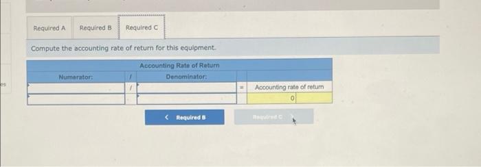 line. The equipment costs $360,000 and has a 12-year life and no
