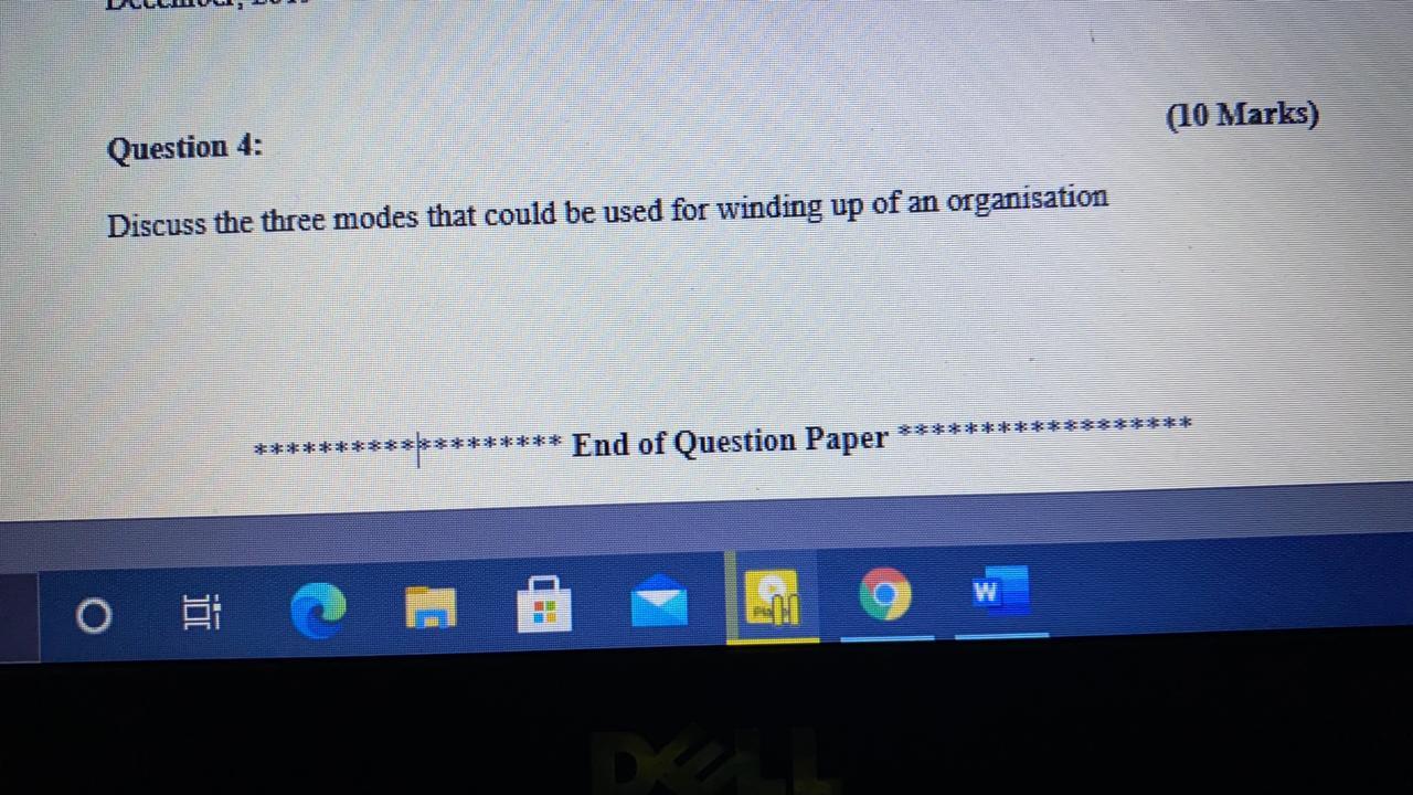 Question 4: Discuss the three modes that could be used for winding