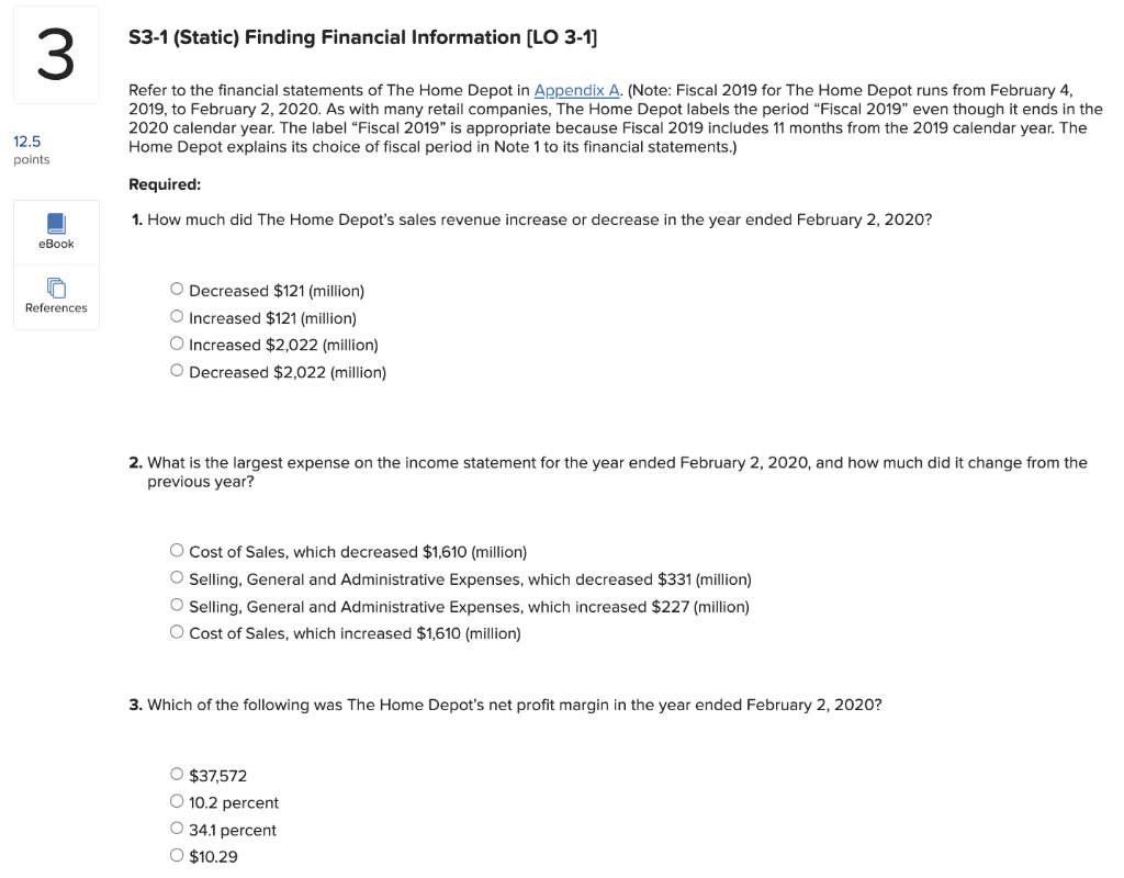 3 12.5 points eBook S3-1 (Static) Finding Financial Information [LO 3-1] Refer