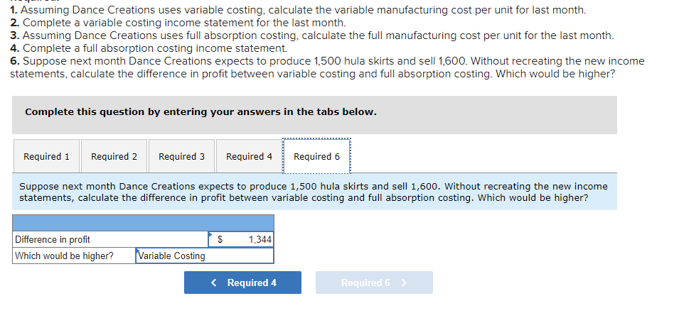 company incurred the following costs: Variable Cost per Hula Skirt Direct materials
