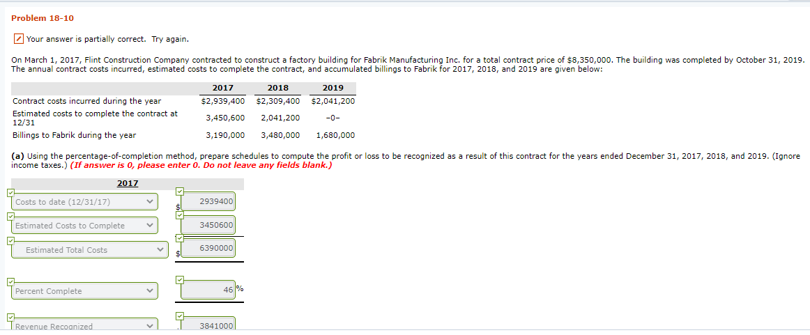 Problem 18-10 Your answer is partially correct. Try again. On March 1,