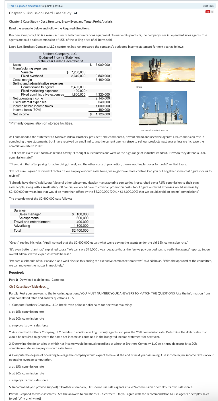 This is a graded discussion: 10 points possible Chapter 5 Discussion Board
