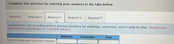 below for May: Production data Pounds in process, May 1; materials 100%