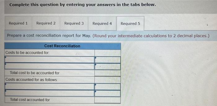 and transferred out Pounds in process, May 31; materials 75% complete; conversion