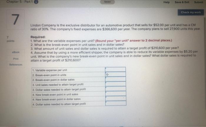 Chapter 5-Part 1 i Seved Help Save & Exit Submit Check my