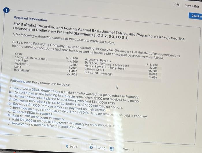Help Save & Exit Required information E3-13 (Static) Recording and Posting Accrual