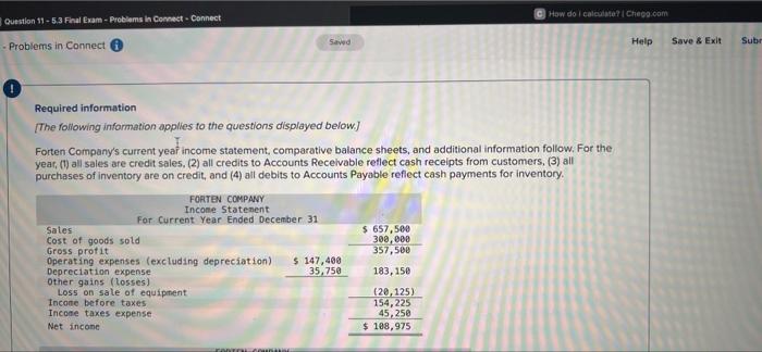 Question 11-5.3 Final Exam-Problems in Connect-Connect -Problems in Connect Saved How do