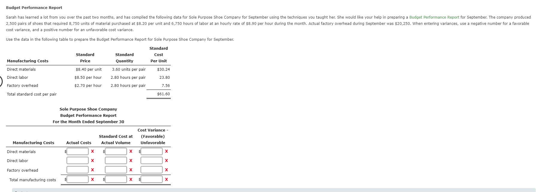 in manufacturing popular and comfortable shoes, she needs some help in evaluating