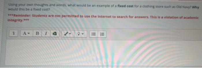 Using your own thoughts and words, what would be an example of