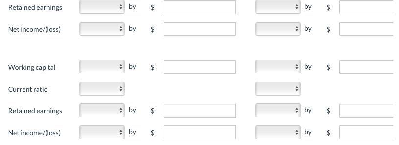 current year. Each error is an independent case. 1. Ending inventory is