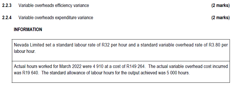 to the absorption costing method. (12 marks)
